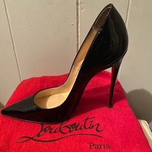 Christian Louboutin- Black Patent So Kates (Sz 37)
